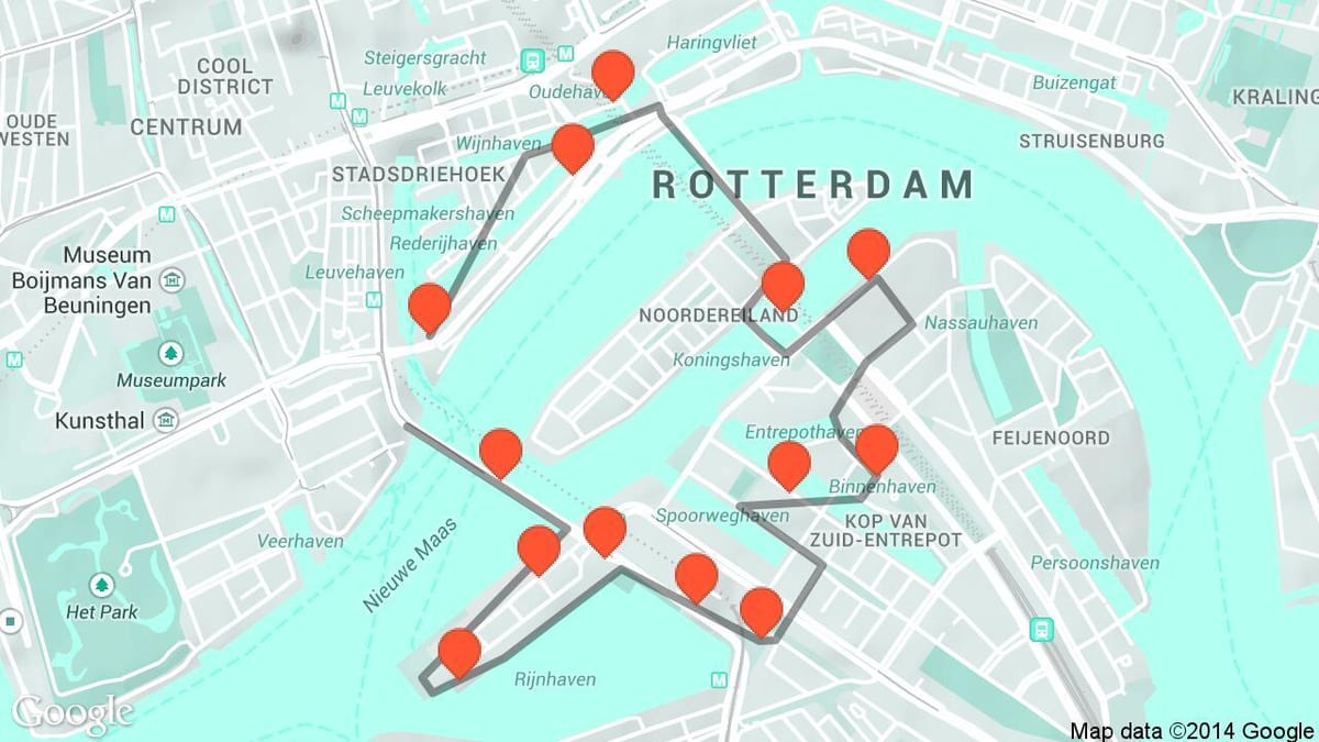 Kart av Rotterdam arkitektur 