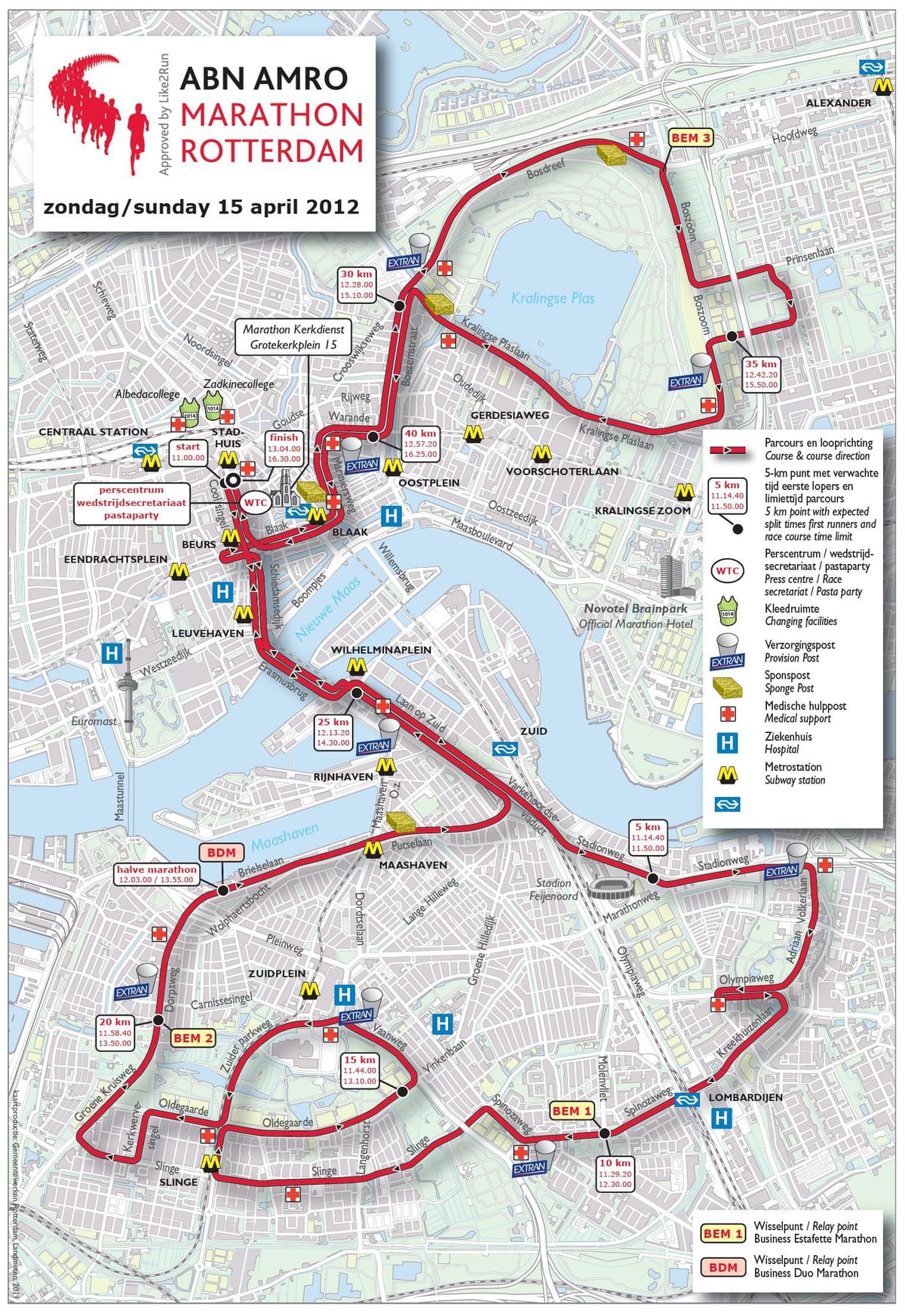 Kart av Rotterdam marathon 