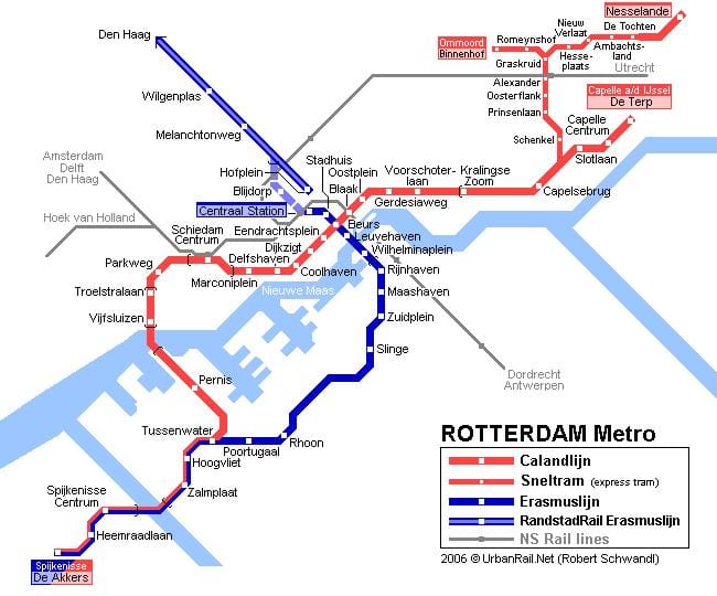 Rotterdam offentlig transport kart