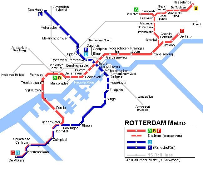 ret Rotterdam trikk kart