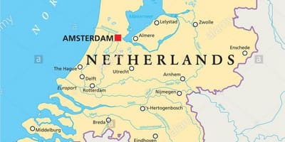 Kart over Rotterdam og amsterdam