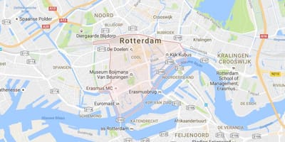 Kart over parken og ri Rotterdam 
